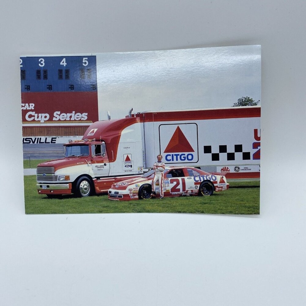 Morgan Shepherd Nascar Transporter Photo Postcard 4 1/4 x 6 1/2 21 Citgo Car